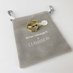 Loren Stewart x Curateur Deux Open Band Gold Plated Ring Size 7 NWT